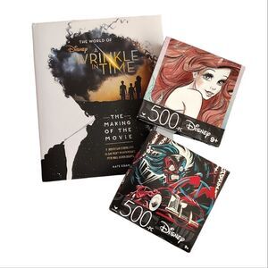 Disney The Making Of A Wrinkle In Time Movie Book And 2 Puzzles Bundle NWT